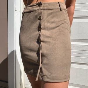Faux Suede Marine Layer Mini Skirt